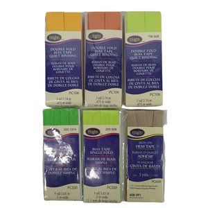 Wrights Bias Tape Single Double Fold Iron On Hem Tape Quilt Binding Bundle